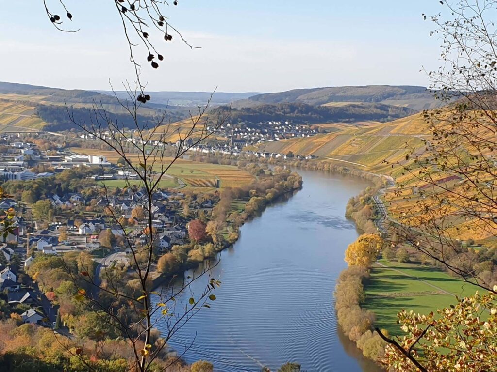 Der Blick von der Wilhelmshöhe auf die Mosel bei Bernkastel
